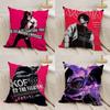 K-KOF TheKing of F-Fighter Cushion Cover Silky Short Plush Double-Sided Printed Pillow Case for Sofa All Seasons Home Decor Gift