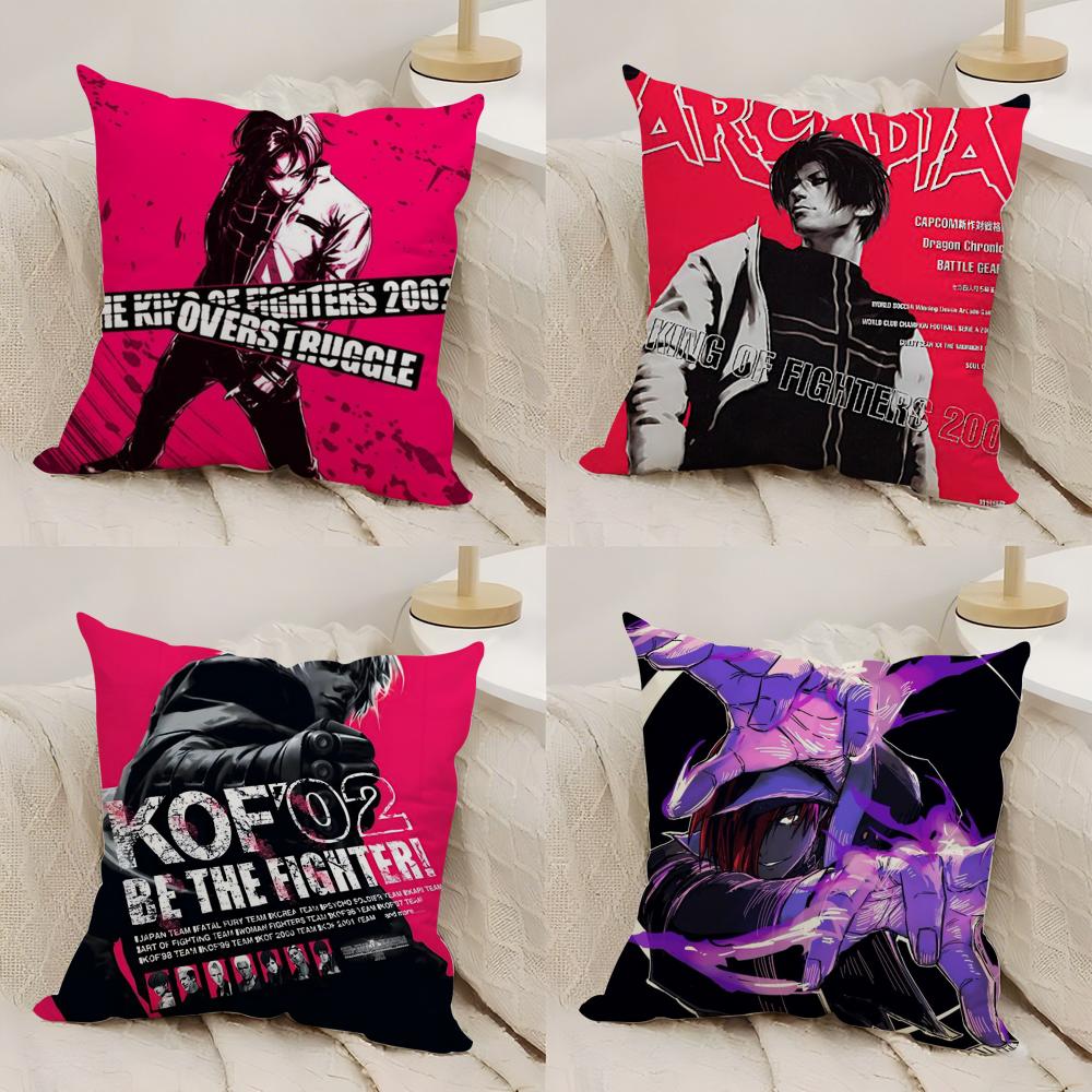 K-KOF TheKing of F-Fighter Cushion Cover Silky Short Plush Double-Sided Printed Pillow Case for Sofa All Seasons Home Decor Gift