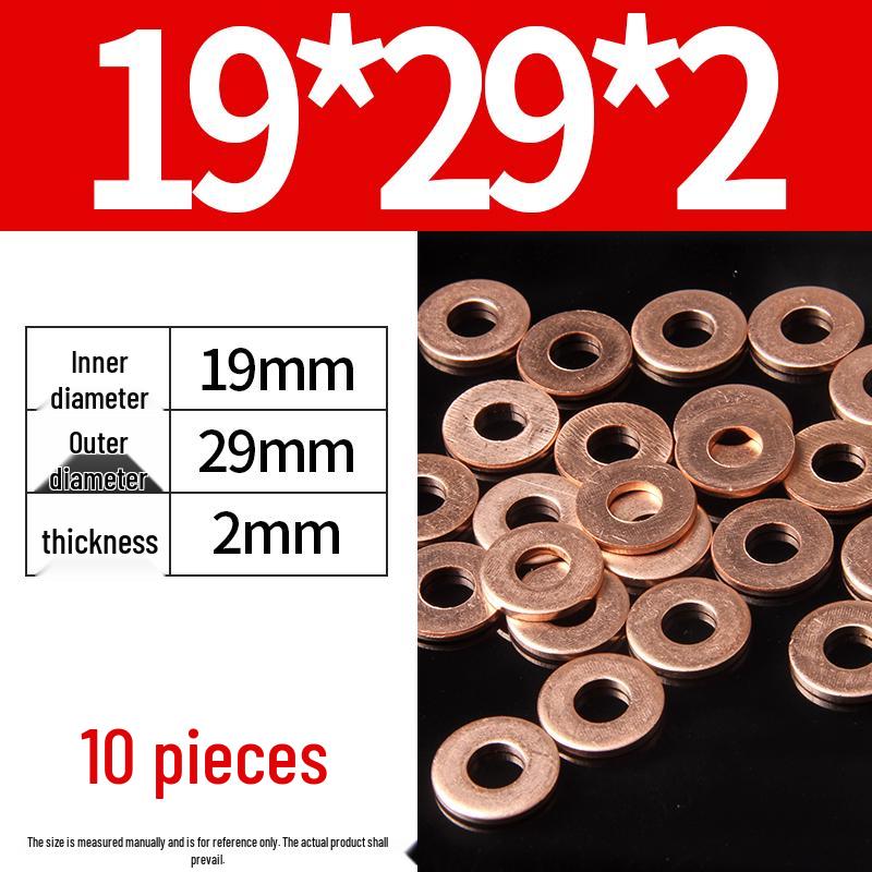 2mm Pure Red Copper Sealing Ring Marine Instrument Flat Washer