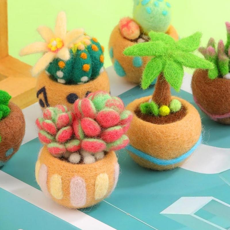 Beginner Friendly Wool Craft Set Animal Plant Creations With Fibers