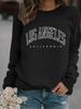 Autumn/Winter Women's Long-Sleeve Los Angeles Print Pullover Hoodie