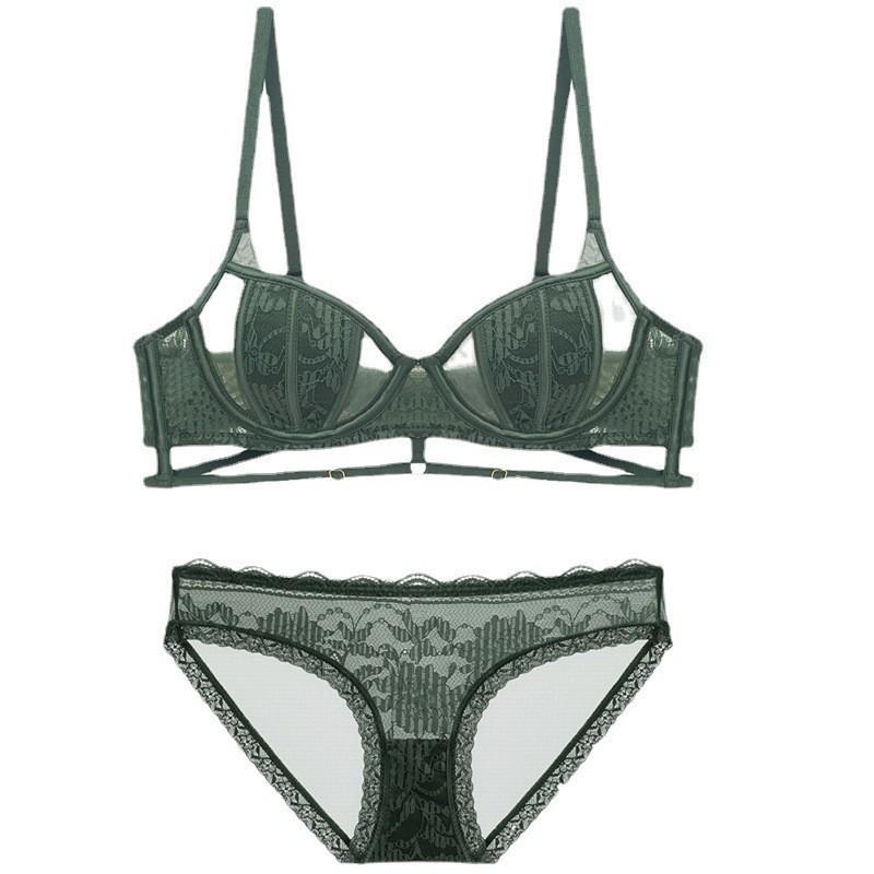 French Sexy Lace Underwear Female Rabbit Ears Soft Steel Ring Gathering Bra Cover Large Chest Small Large Size Bra Set
