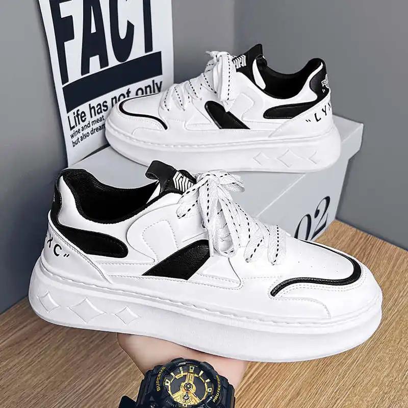 Fashion White Thick Bottom White Shoes Woman Heel Fashion Shoes Woman Shoes Woman Wide Heel Sneakers Sport Super Deals Model