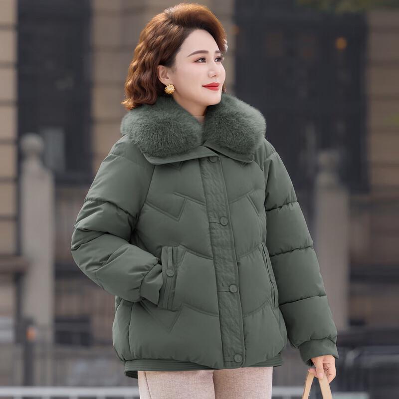 Yalu Women's Winter Lapel Cotton Padded Jacket for Middle-Aged