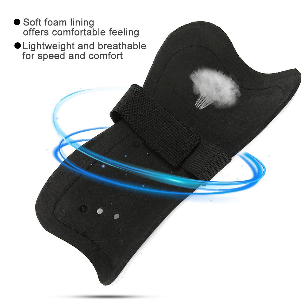A Pair Child Football Shin Pads Training Leg Guards Safety Protector Adjustable Strap (White)