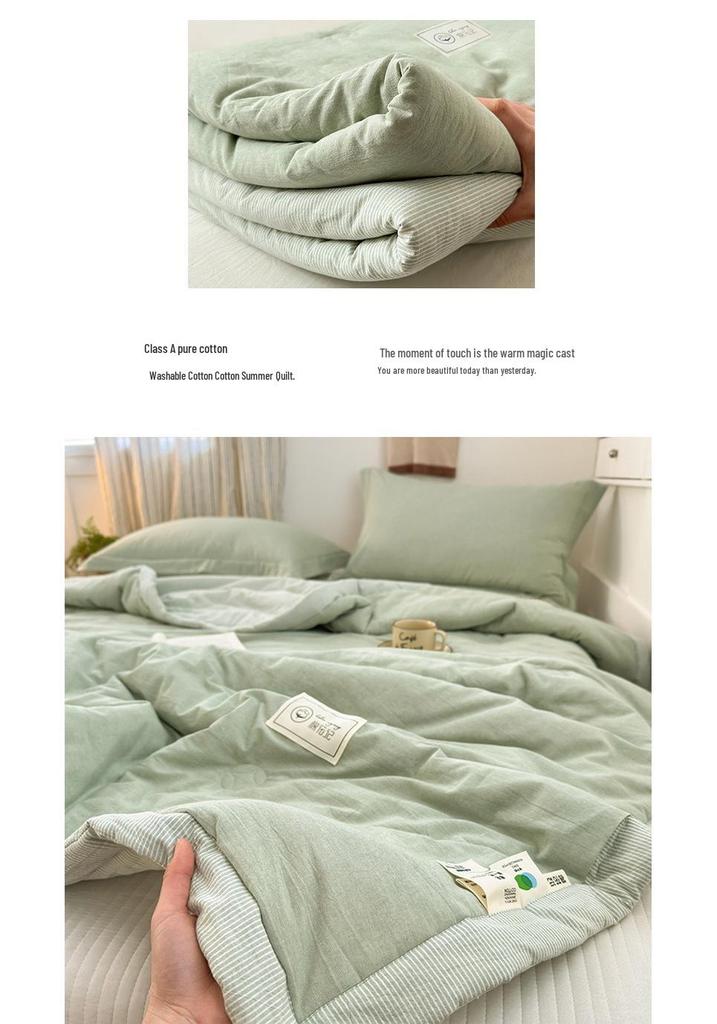 A-Class 100% Pure Cotton Summer Cooling Quilt - Thin, Machine Washable, Xinjiang Cotton Air Conditioning Blanket