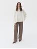 Slit Loose Knitted Pullover Color High Neck Loose Women's Sweater