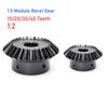 1pcs 1:2 Bevel Gear 1.5 Modulus 15T/20T/30T/40Teeth 45# Steel Bore 5-20mm Straight Bevel Gears 90 Degrees Drive