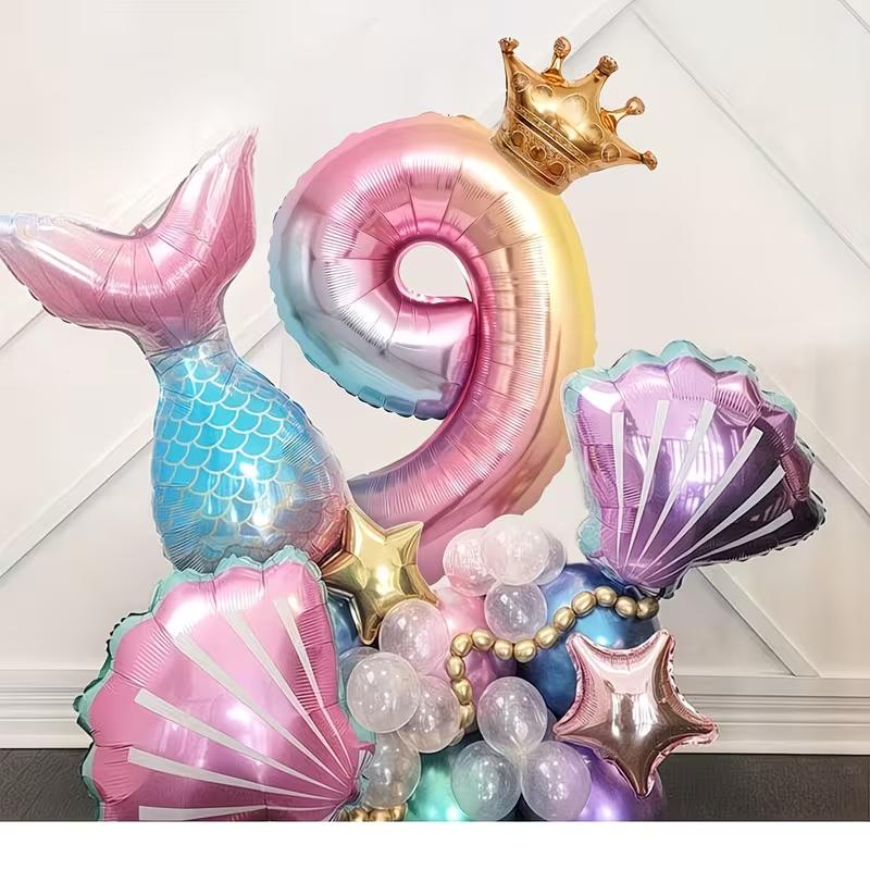 Balon Folie Număr Curcubeu 32 Inch Balon Digital Mini Număr Balon Folie Metalică pentru Petrecere Zi de Naștere Nuntă Decor Fundal