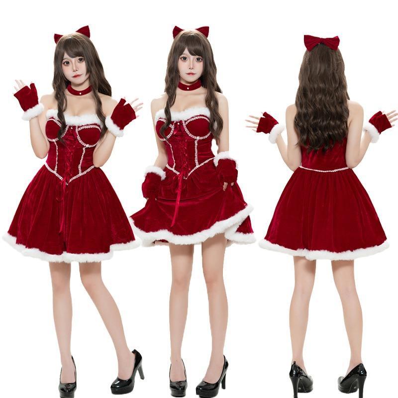 Christmas New Adult Tube Top Christmas Dress Sexy Bunny Party Stage Performance Clothes