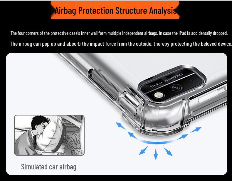 Capa Protetora Flexível Huawei MatePad 11 com Cantos Airbag, Transparente, Serve para Modelos de 10.8" e 10.1".