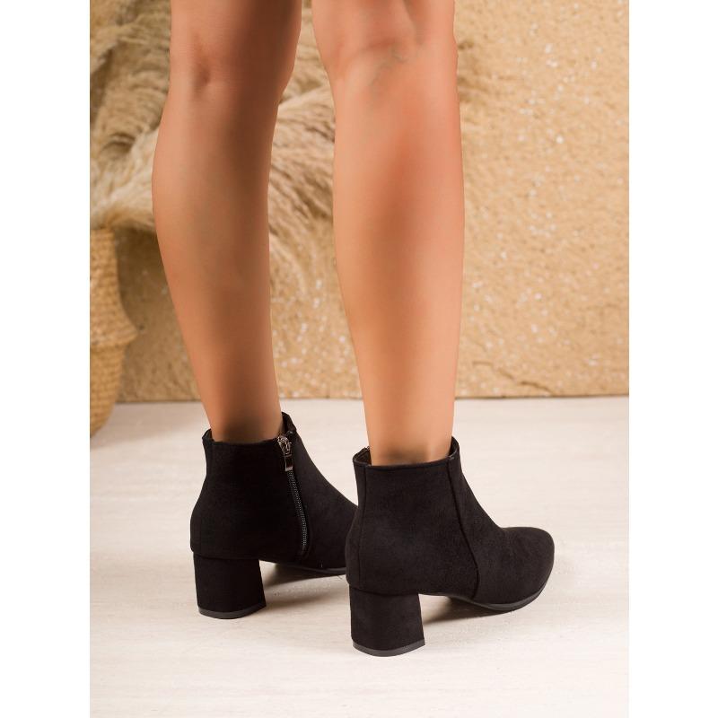 Suede Pointed Toe Plus Size Mid-heeled Fashion Boots 2025 Winter New Thick-heeled Martin Boots for Women