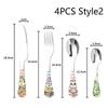 1/4Pcs Animal Cartoon Cute Fork Stainless Steel Children Spoon Fork Children Kids Cutlery Set Tableware Dinnerware Supplies Gift