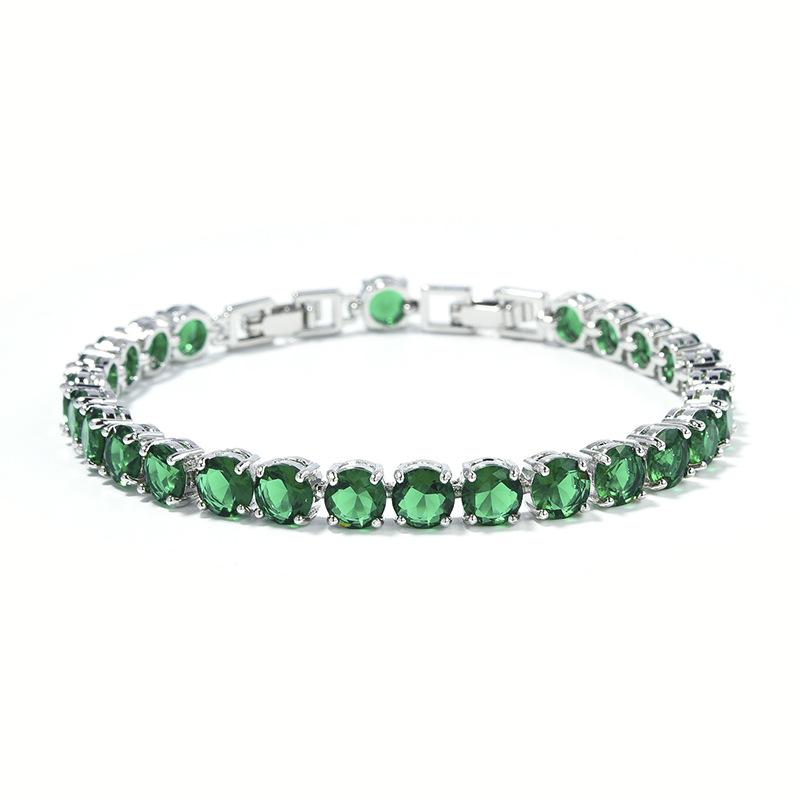 Super Flash Zircon Bracelet 6mm Multicolor Optional Jewelry Bracelet Platinum Plated Ladies Diamond Bracelet