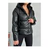 Oversize Black Puffer Leather Coat