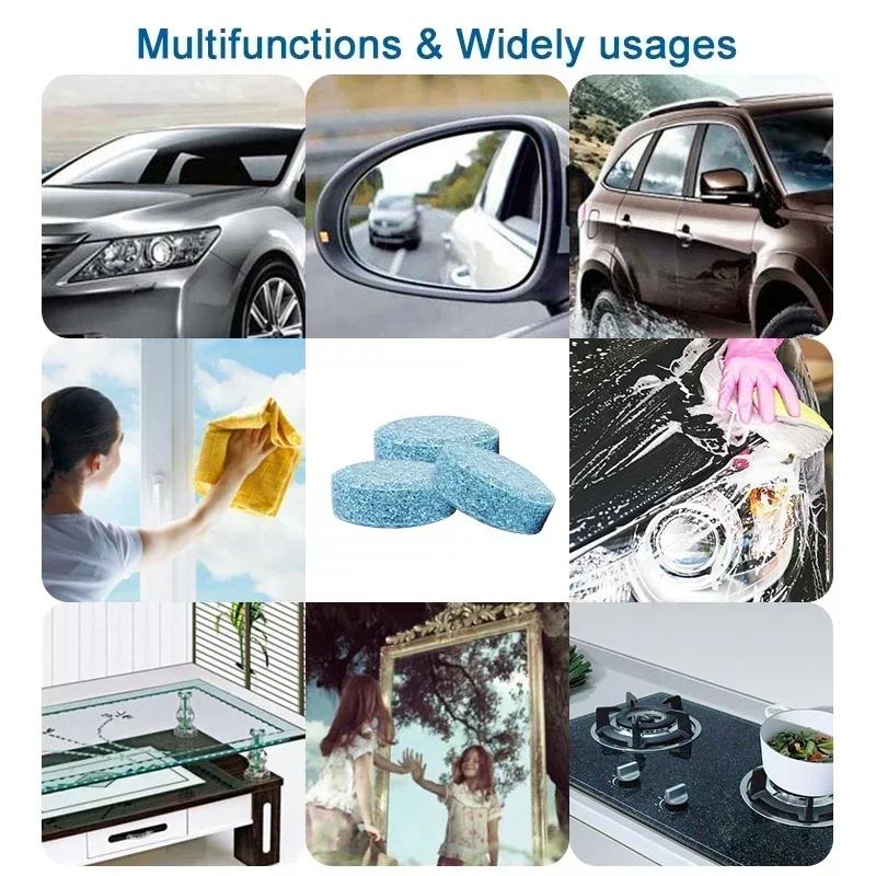 2pc/100pc Car Windshield Wiper Glass Washer Auto Solid Cleaner Compact Effervescent Tablets Window Repair Car Accessories