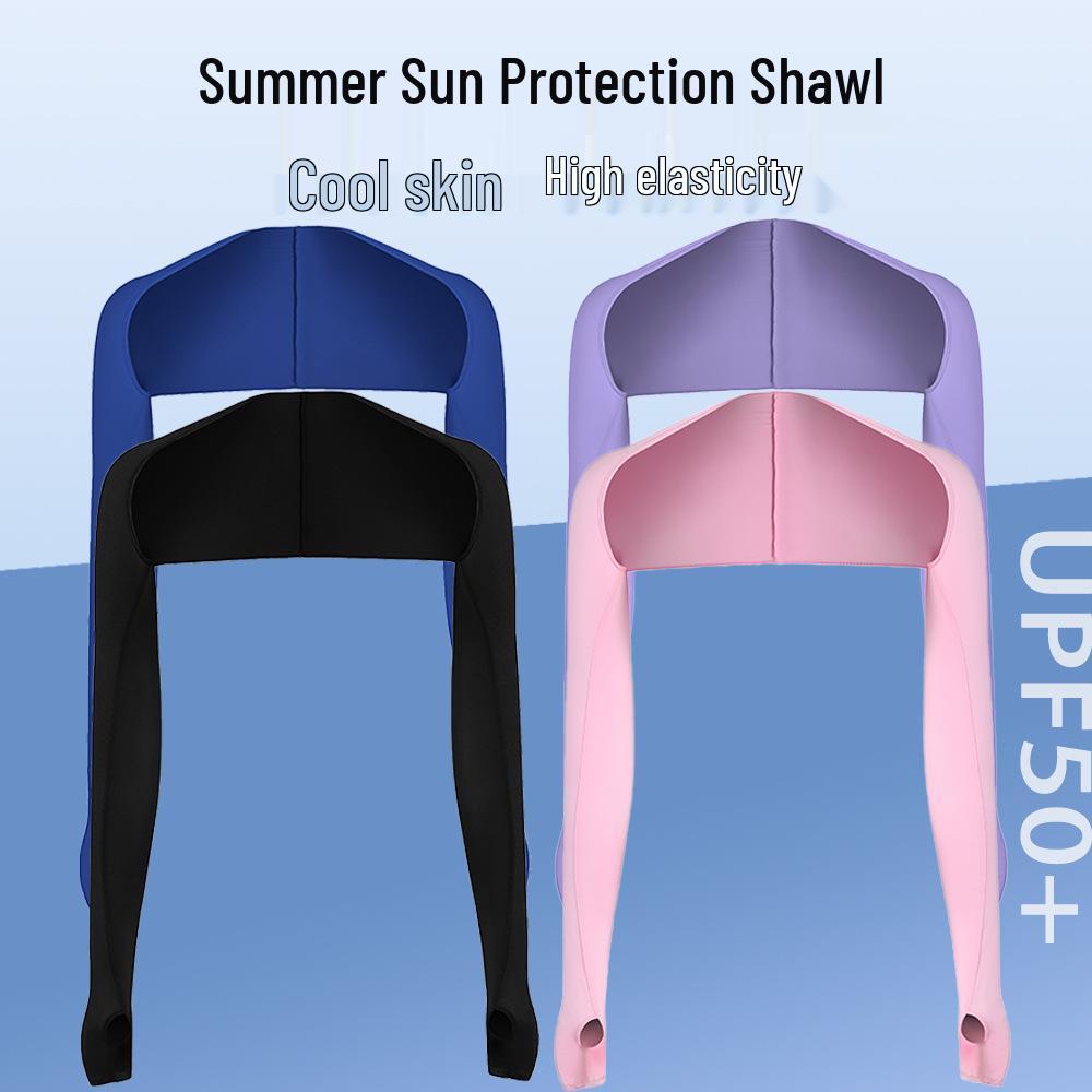 Cross-Border Sun Protection Ice Silk Sports Shawl with Integrated Sleeves for Summer Golf