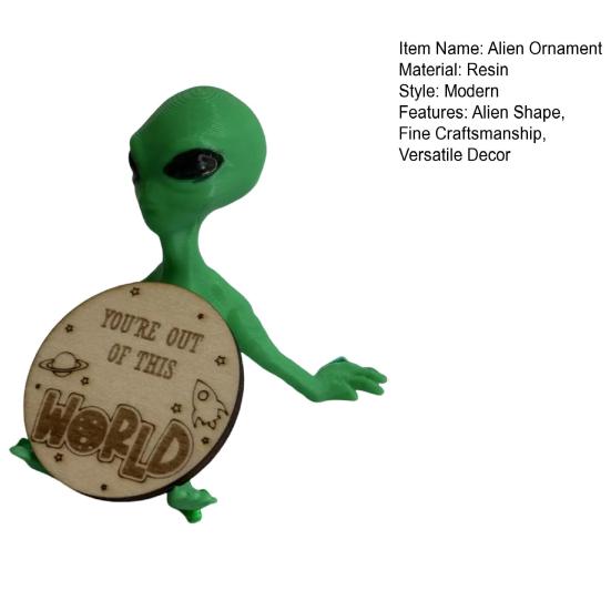 Alien Ornament Engraved Alien Decoration Desktop Ornament with Fine Engraving Design Bedroom Office Decor