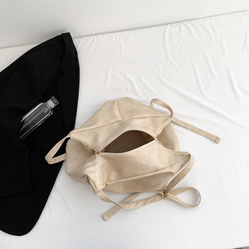 Leather Fabric Shoulder Bag for Women Large Capacity Tote Casual French Bag