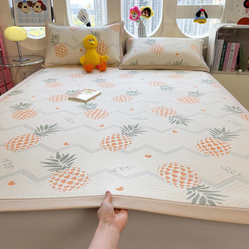 Ice Silk Cooling Bed Sheet Set: Soft, Air-Conditioned, Machine-Washable Mat for Single Person - A-Class Mother and Baby Grade.