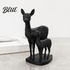 Warm Home Decoration Mom And Child Deer Statue, 3D Printed Deers Ornament, Modern Soft Family Vibe Ornament Black Figurine, Tabletop for Office Living