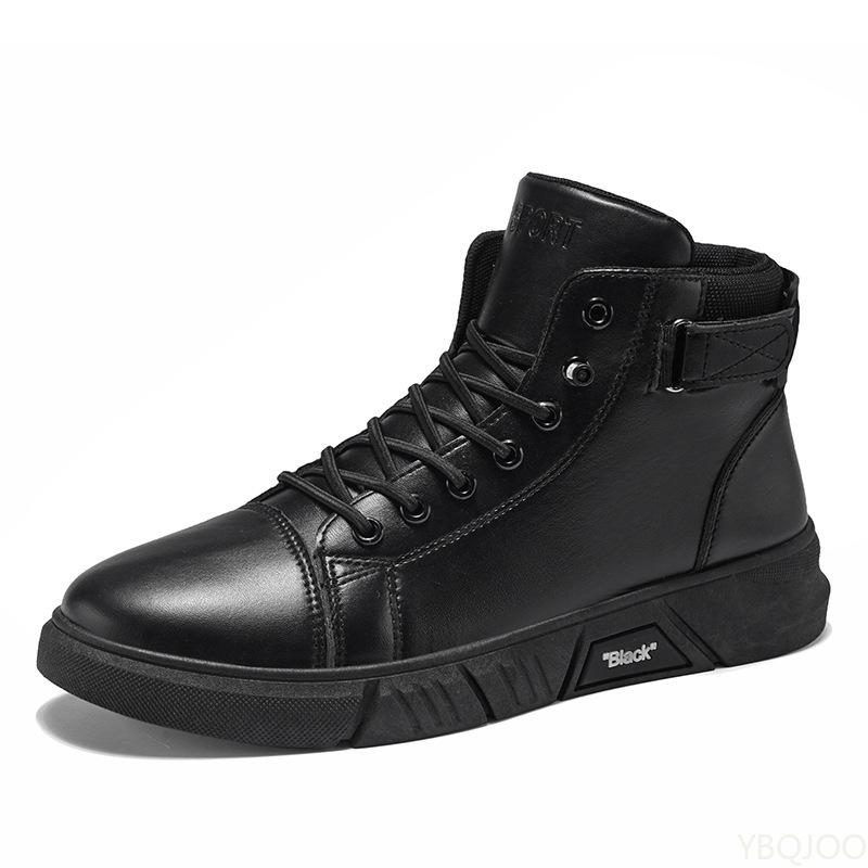 New spring autumn simple comfortable high top men's shoes casual trendy versatile retro warm cotton shoes