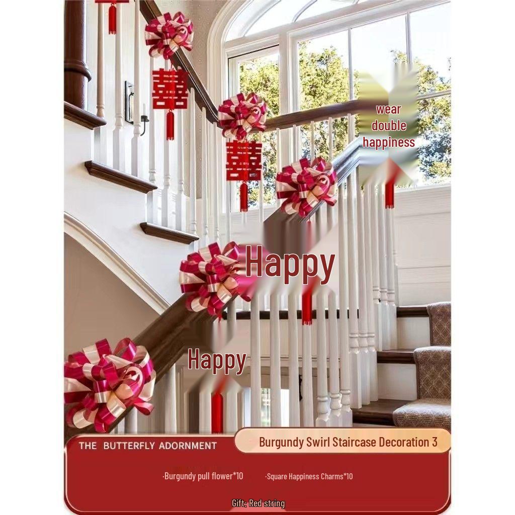 Creative Wedding Stair Railing Flowers & Bridal Room Decoration Set
