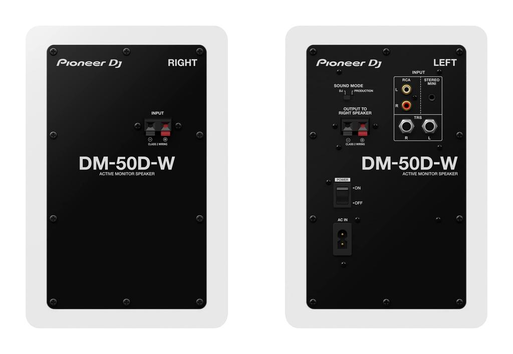 Pioneer DJ 5palcový 2pásmový aktivní monitorový reproduktor DM-50D-W (Bílý) Bílý