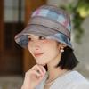 Hat women spring summer plaid elegant basin hat temperament breathable bucket hat sunscreen travel fashion sun hat