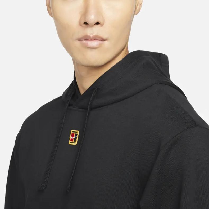 Nike Felpa con cappuccio pullover Dri-Fit Court Heritage Pile Uomo Nero DA5712-010