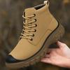 New Handmade Mens Ankle Boots Outdoor Casual Leather Man Motorcycle Boots Hot Sale Hiking Shoes Non-Slip Winter Plush Snow Boots