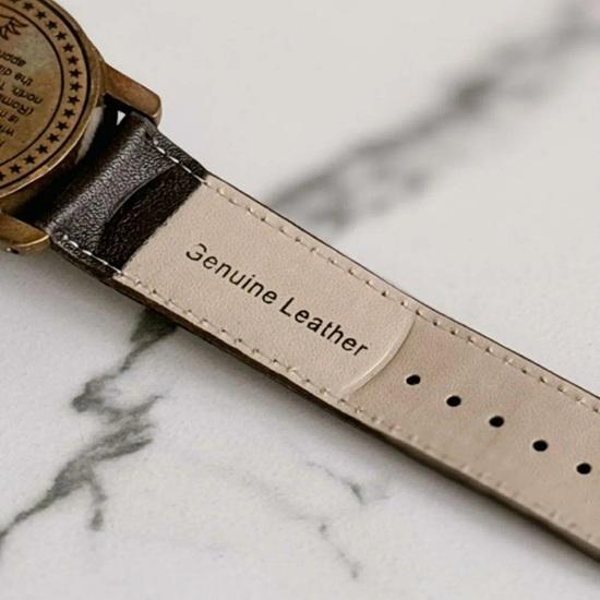 Brass Sundial Wrist Compass Vintage Leather Strap Navigation Watch