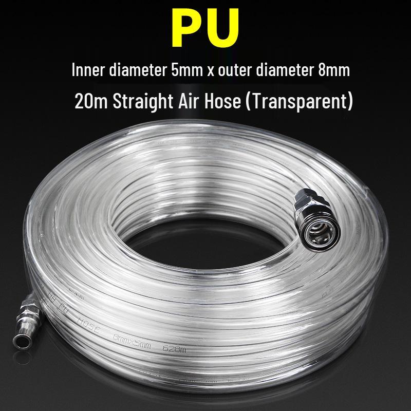 High-Pressure PU Air Hose with Quick Connect - 5*8/10*6.5/12*8, Pneumatic Air Compressor and Pump Compatible