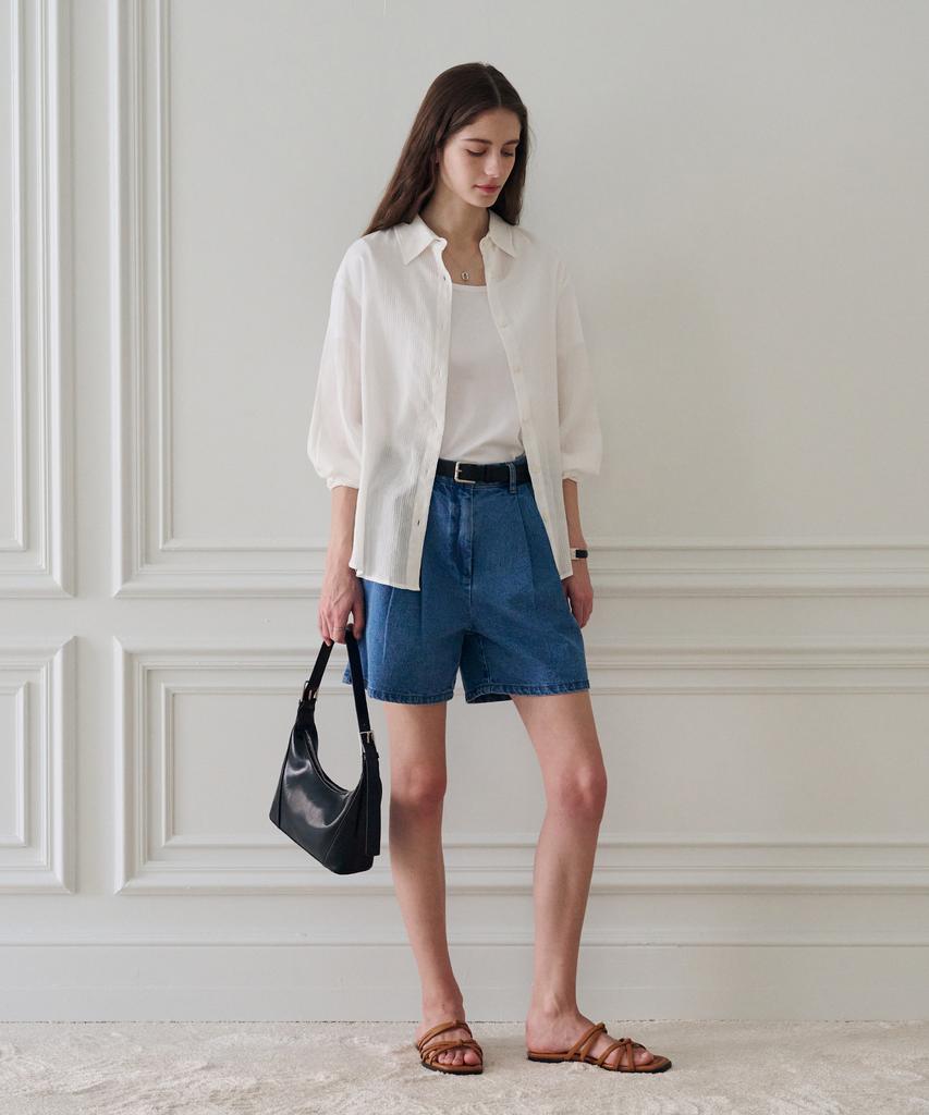 Deuloupisumeon Snappy Wafer Cotton Shirt [White]