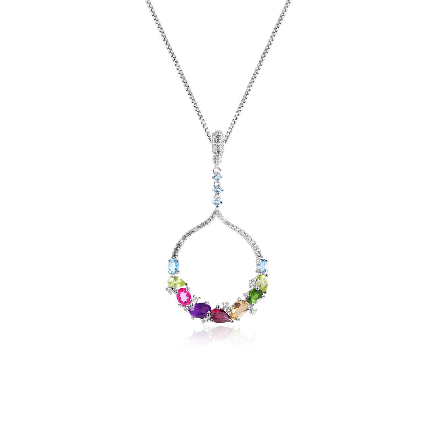 

Новый модный кулон с драгоценными камнями натурального цвета, цепочка на ключицу с топазом, ожерелье из стерлингового серебра 925 пробы в качестве подарка на день рождения для девочек