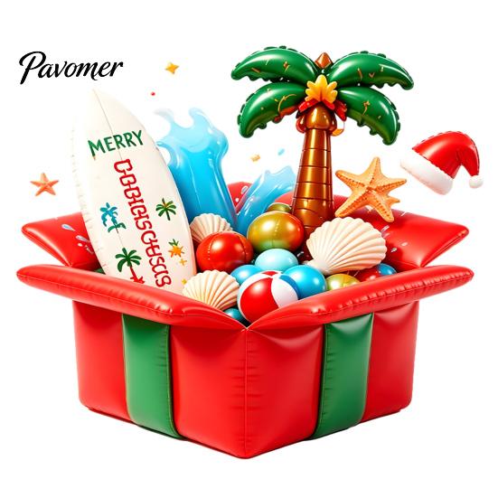 Easy Apply Window Decals Christmas in July Clings, Tropical Summer Candy Cane Gift Box Clings Decal, Beach Hawaiian Xmas Party Decoration for