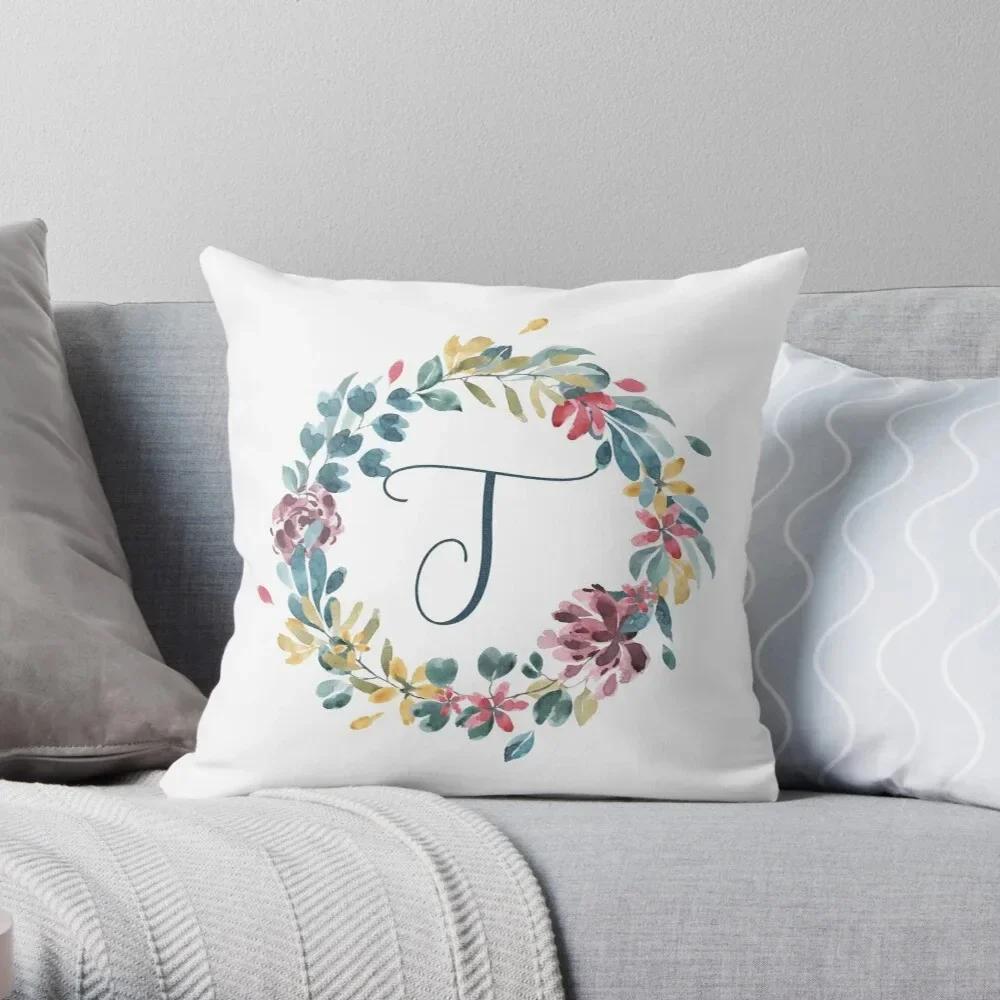 Office Sofa Car Cushion Cover Creative Abstract Letter Flower Print Luxury Home Decoration Pillow Cover