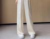 Plus Size Chinese Style Jacquard Wide-Leg Pants for Women, Spring/Summer Ice Silk Loose Fit