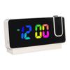 Digital Alarm Clock LED Display Mirror Electronic Clocks Voice Control Temperature Calendar Clocks for Bedroom Dormitory