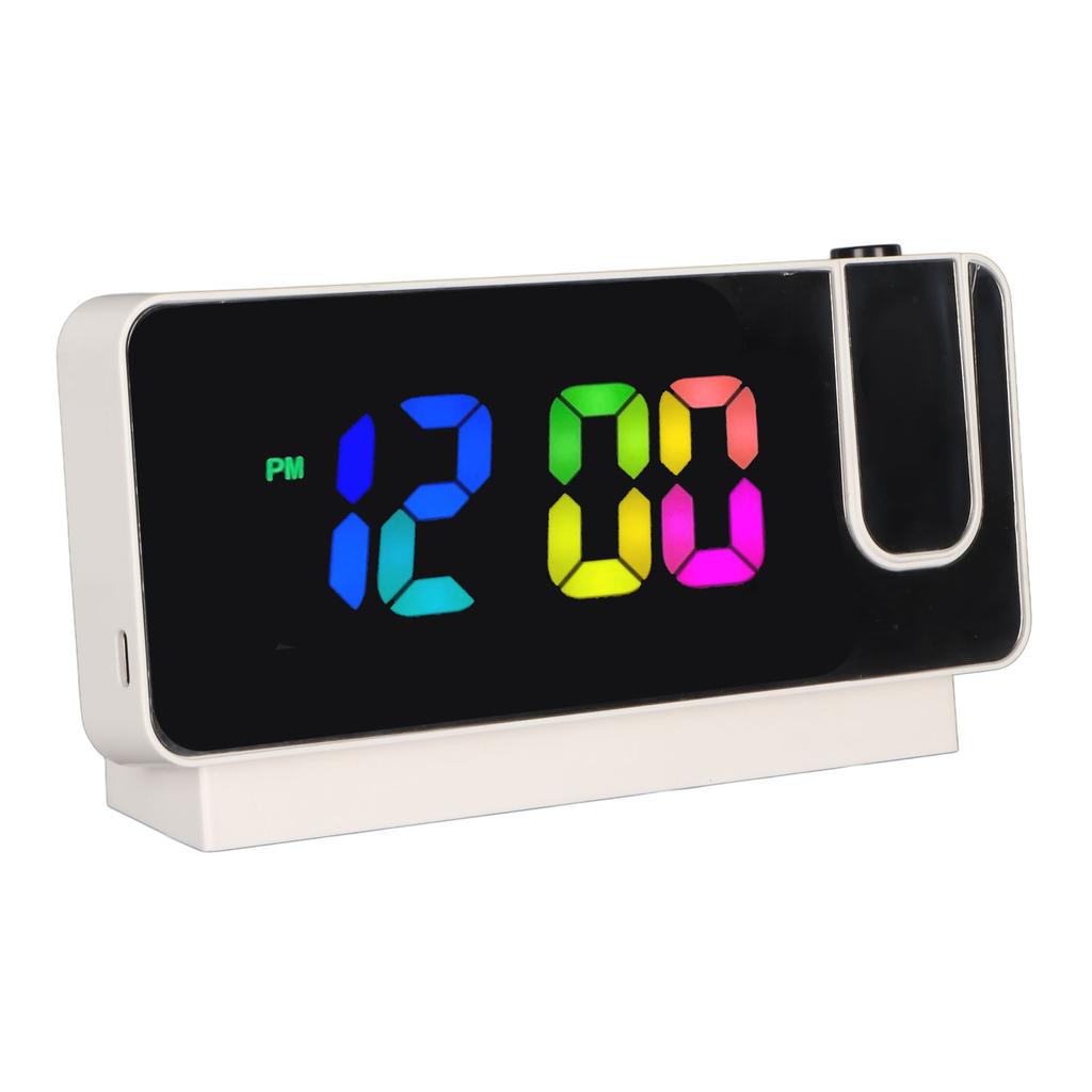 Digital Alarm Clock LED Display Mirror Electronic Clocks Voice Control Temperature Calendar Clocks for Bedroom Dormitory