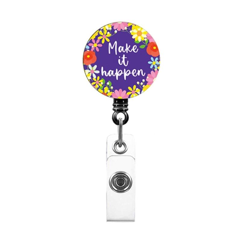 Retractable Badge Holder with Metal Clip Rotating ABS Badge Holder for Student Teacher Doctor Nurse Badge Holder