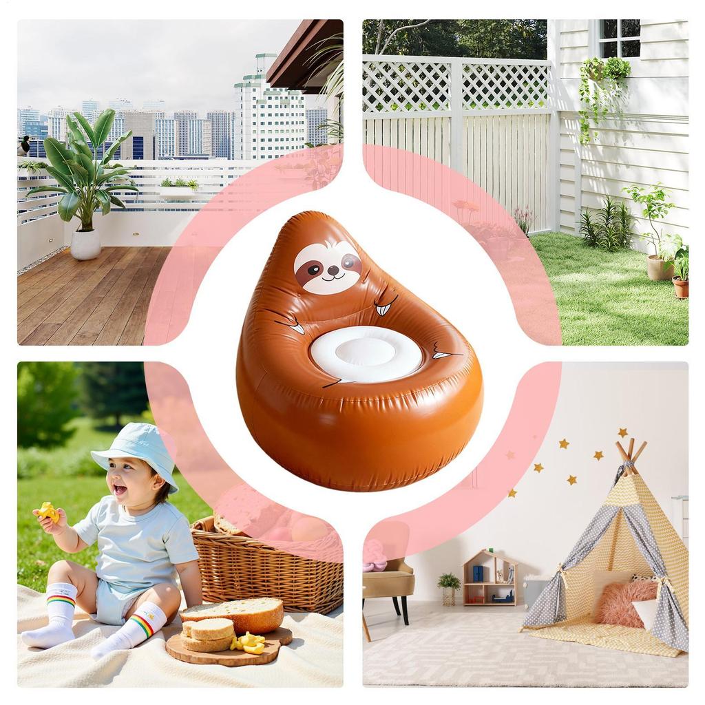 Inflatable Couch Foldable Animal Shape Seat Inflatable Sofa For Kids Camping Patio Beach Travel Indoor Backyard Garden