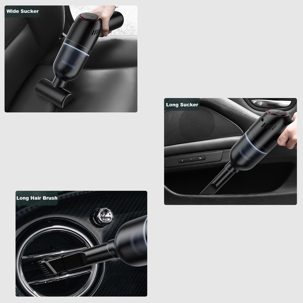 Håndholdt støvsuger, trådløs bilstøvsuger, 120W bærbar støvsuger med oppladbar 1800mAh
