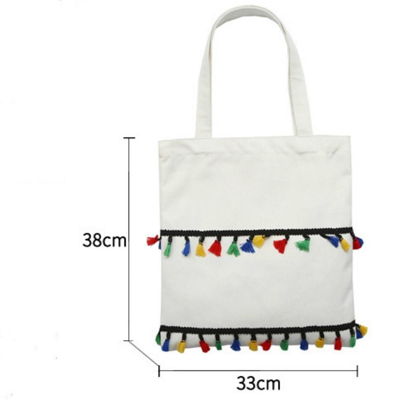 Color Tassel Canvas Bag Fashion One Shoulder Shopping Bag