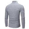 Herr Slim Fit Mock Neck Långärmad T-shirt - Plusstorlek, Enfärgad, Höst/Vinterstil
