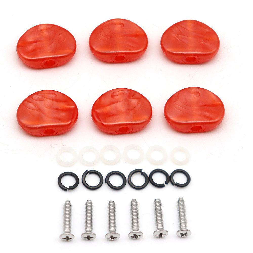 6Pcs Oval Shape Electric Guitar Tuning Pegs Cap Tuners Machine Head Replacement Buttons Knobs 5 Coloer