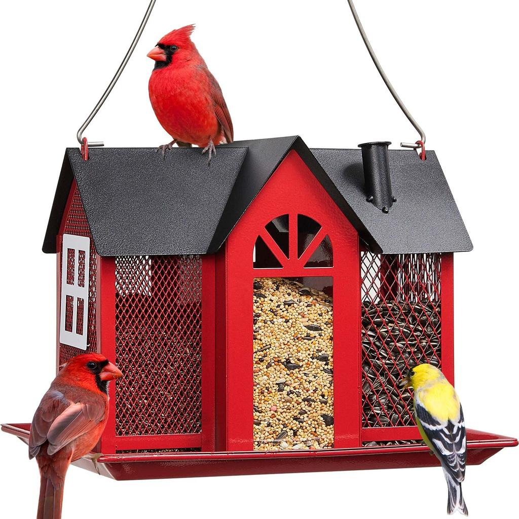Garden Yard Hanging Bird Feeder Metal House Design Squirrel Proof Hummingbird Feeder