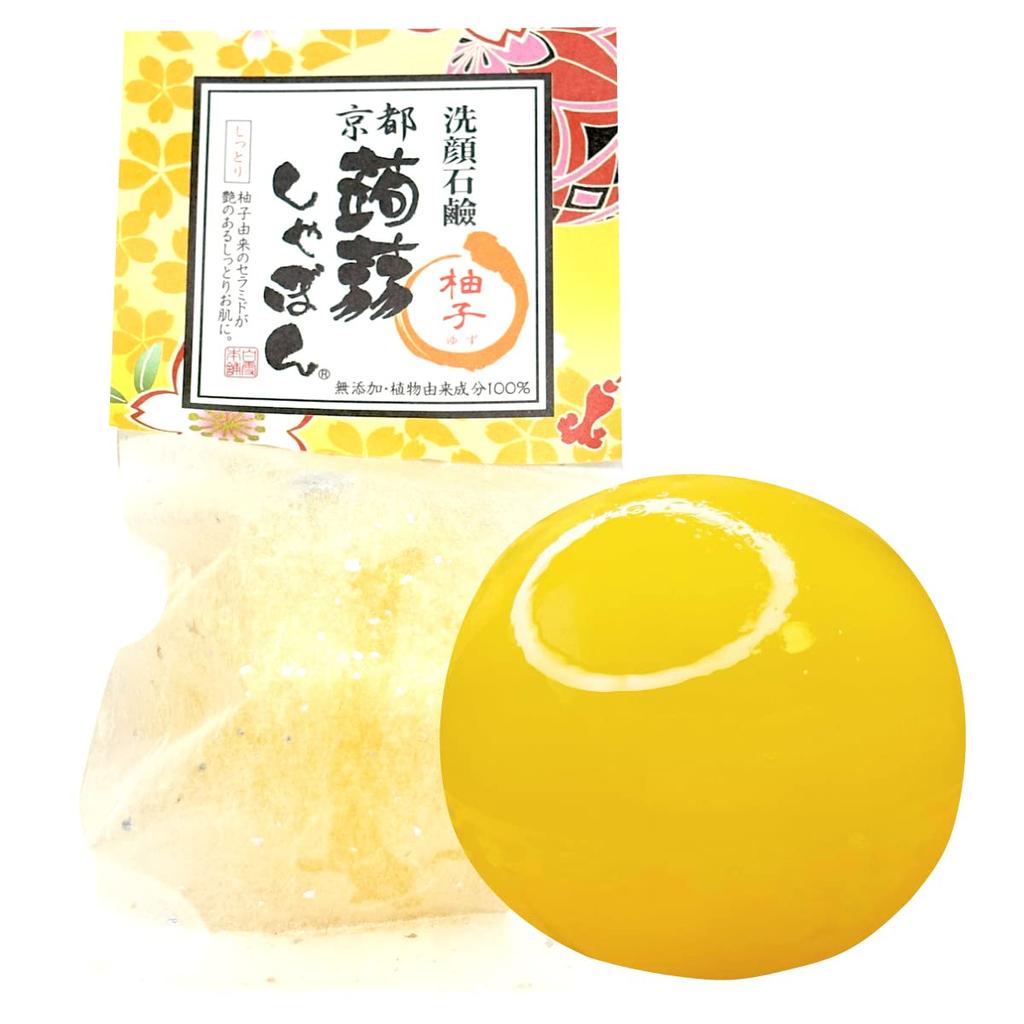 Konnyaku Soap Kyoto Konnyaku Soap Yuzu Soap Facial Cleansing Soap Contains Ceramide For dry and sensitive skin (80g) [Scent Renewal]