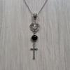 Cross Necklace Pendant With Heart Shape And Malachite For Fashion Ol Women And Men