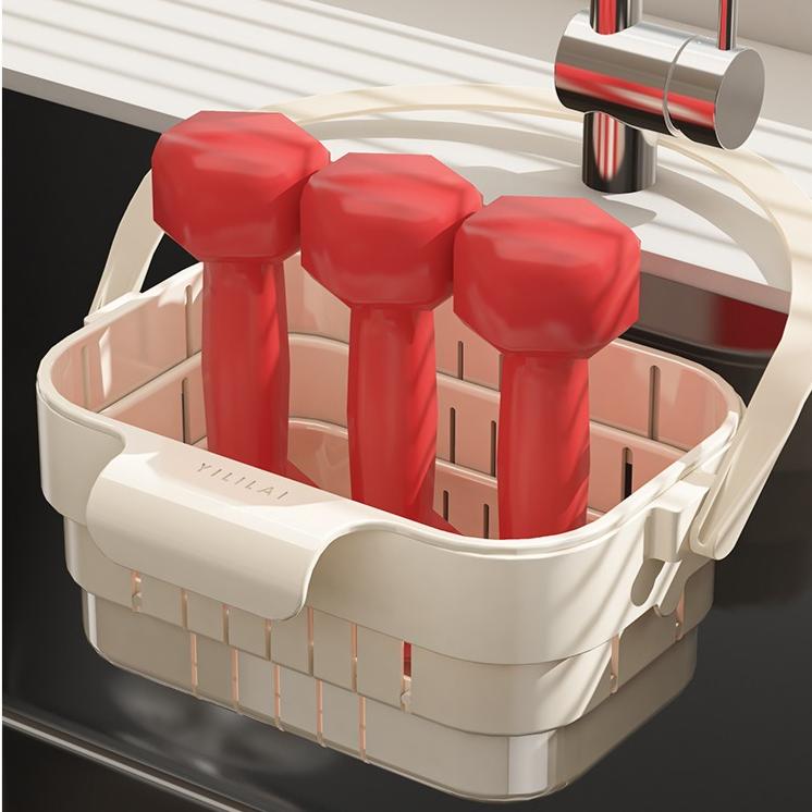 Multifunctional Hanging Sink Strainer Leftover Drain Basket Fruit and Vegetable Washing Basket Hanging Drainer Rack Kitchen Accessories